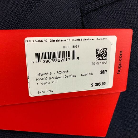 Hugo Boss Mens Modern Fit Wool Marlane Biella Blazer Blue 38R - Picture 2 of 8